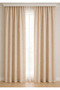 Milky Brown Linen Bohemian Natural Vintage Pleatless Plain Background Curtain - Single Panel - with Tieback Gift
