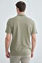 Honeycomb Fabric Snap Fastener Polo Collar T-Shirt - 8
