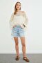 Mesh Knitted Boat Neck Knitwear Blouse - 5