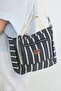 Basic Text Printed Linen Bag - 2