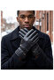 Men's Faux Leather Gloves with Fur Inside - 3