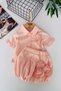 My Little Girl's Rose Detailed Balloon Skirt 2-Piece Set - Salmon
