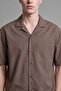 Boxy Fit Apaş Collar Cotton Short Sleeve Shirt H7658Ax26Hs - 6