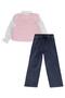 Girl's Vest Set Shirt Set for Ages 2-5 - Pink - 5