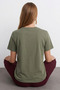 Women's Comfort Fit Basic Khaki Loose T-Shirt - 3