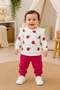 Baby Girl Daisy Patterned Ribbed Top and Bottom Set Seasonal Cotton Daily 2-Piece Set 3-12 Months - 2