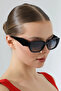نظارات شمسية نسائية مستطيلة سوداء UV400 23030 c2 - 3