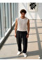 Men's Black Linen Muslin Blend Wide Leg Trousers - 2