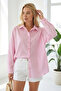 3900 Oversize Striped Shirt - Y.Pembe