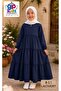 Children's Ferace Black 3 Layers Ruched Navy Blue