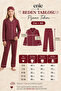 Girl's Burgundy Cotton Polka Dot Patterned Sleepwear Set with Sleeping Glasses - 5
