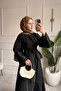 Ensade Summer Stylish Design Spanish Sleeve Blouse & Elastic Waist Skirt Hijab Black Set - 7