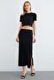 Basic Slit Modal Skirt 2-Piece Set - 5