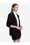 Crepe Fabric Shawl Collar 3/4 Sleeve Blazer Jacket - 2