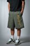 شورت رجالي من Green Leopard Script Jorts - 4