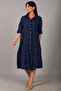 Women's Italian Cotton Pocket Embossed Embroidered Sequined Oversize Long Dress