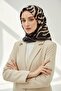 Zebra Print Black Silk Twill - 90X90 Powder Scarf for Hand Sewing