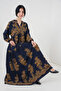 Women's Patterned Hijab Dress Y.Blue 1010 - 2