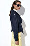 Women's Belted Short Trench Coat 1570 - Navy Blue - 2