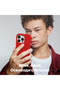 Silicone case iPhone 15, with microfiber, thin, protective, raised edges, red - 5