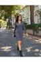 Women's Smoked Collar Zippered Soft Textured Above Knee Dress Arm-26K001018