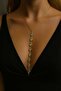 Gold Drop Stone Y Necklace – Stainless Steel New Season Elegant Design