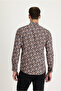 Long Sleeve Slim Fit Slim Fit Printed Cotton Shirt - 3