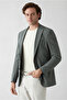 8 Drop Muscle Fit Long Athletic Cut Mono Collar Seersucker Striped Jacket - 2
