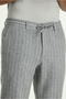 7 Drop Slim Fit Slim Cut Woolen Classic Fabric Trousers with Elastic Waist and Drawstring Stripes - 4