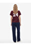 Cotton Printed Layered Off-Shoulder Short Sleeve T-Shirt - 3