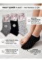 Women's 6 Pairs Cotton Booties Socks Large Polka Dot Patterned Black White Gray