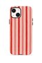iPhone 15 Vorian Double Layer Case Coral Cream Stripe