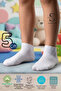 5-Piece White Children's Cotton Seamless Flexible Bootie Socks - Premium