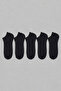 5-Piece Black Children's Cotton Seamless Flexible Bootie Socks - Premium - 3
