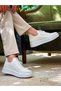 Kb-116 Kuback White Lace-Up Knitwear Casual Men's Shoes