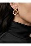Lacquer and Gold Color Plated Women's Hoop Nail Earrings