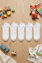 5-Piece White Children's Cotton Seamless Flexible Bootie Socks - Premium - 4