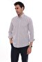 Slim Fit Long Sleeve Lapel Buttoned Breathable Linen Gift Boxed Men's Shirt Fs-004548 - Gray - 2