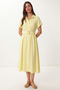 Belted Summer Ayrobin Shirt Dress Lgx0009 Yellow - 2