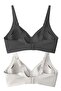 Seamless Bra - Soft |   Laser Cut Wire-Free Seamless Women's Bra with Adjustable Straps 2-Pack-6 - 2