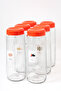 Set of 6 Red Labeled Glass Storage Containers with Lids 1500 ml – Labeled Legume, Food, Breakfast Jars Set - 4