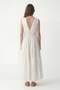 Ecru Voile Cotton Women's Midi Dress - 7