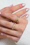 Women's Gold Stone Vip Adjustable 2-Piece Ring Set - Pinterest Design - 3