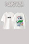 Gameboy Parts Design Back Printed Cotton White Oversize T-Shirt