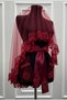 Burgundy Bridal Veil Set, Sparkling Glass Bead Printed, Henna Night Veil Set 6 Pieces
