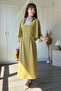 Draped Chest Detail Shirt Dress Mustard Set - 6