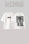 Make Things Design Back Printed Cotton White Oversize T-Shirt