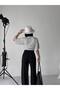 Crew Neck Waist-Fitted White Polka Dot Cotton Bat Sleeve Blouse Blz99000 - 3