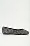 Black Stone Detailed Ballerina Shoes - 3