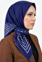 Women's Blue Striped Organic Cotton Soft Scarf - 2